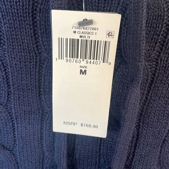 Polo Ralph Lauren color block Popover Hoodie Hunter Navy Combo Size Medium NWT - Picture 8 of 8